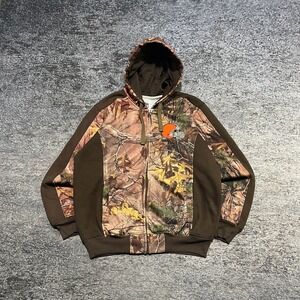 Cleveland Browns Realtree Camo‎ Zip Up Hoodie Mens Large NFL Camouflage Hunting